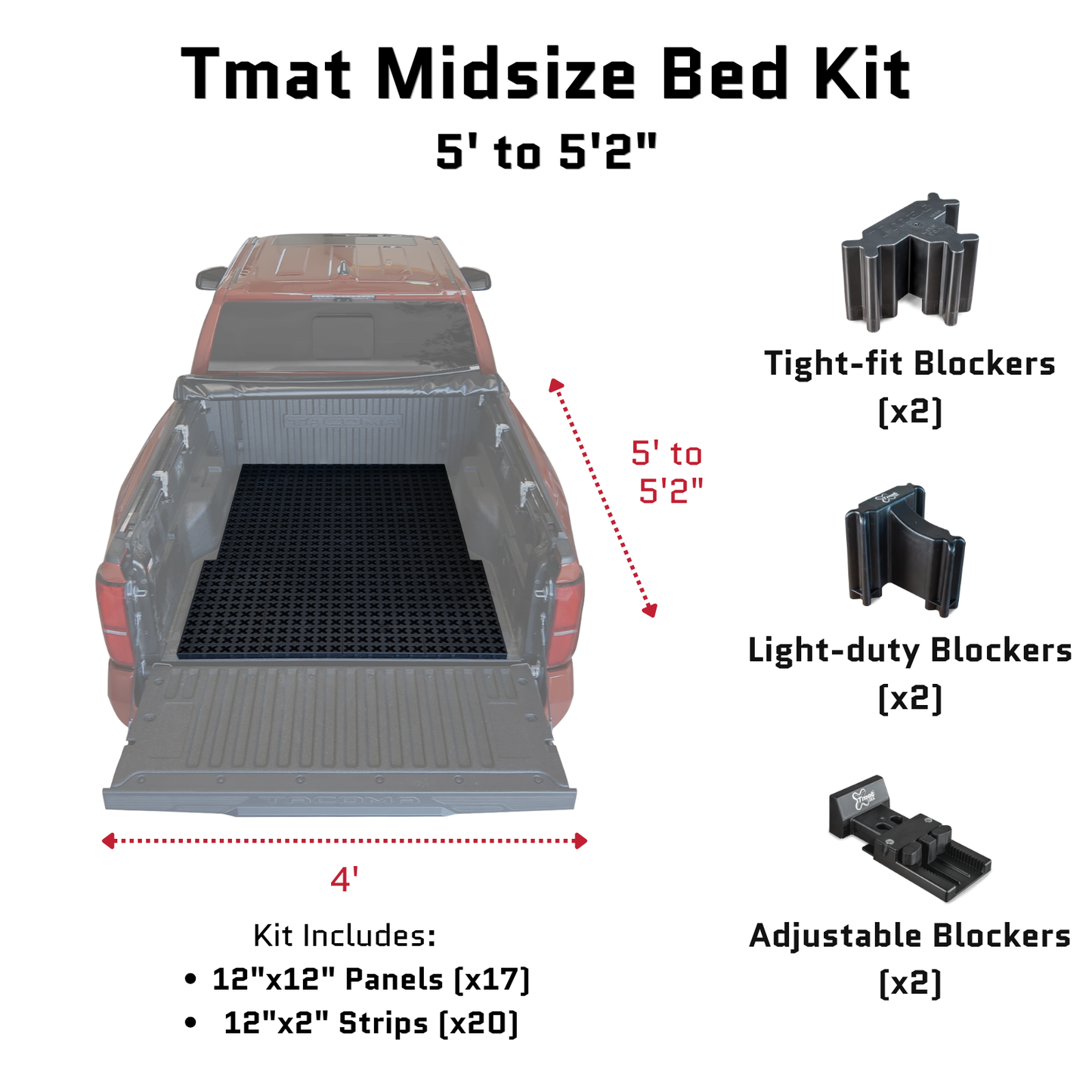 Tmat Truck Bed Organizer Slide Out Mat | Ford Ranger Short Bed